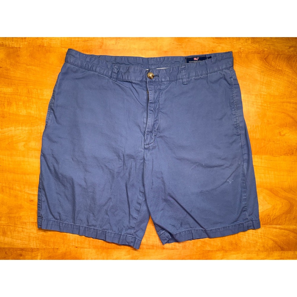 Vineyard Vines Mens 35 Breaker Shorts Blue Cotton Stretch Flat Front Casual 9in